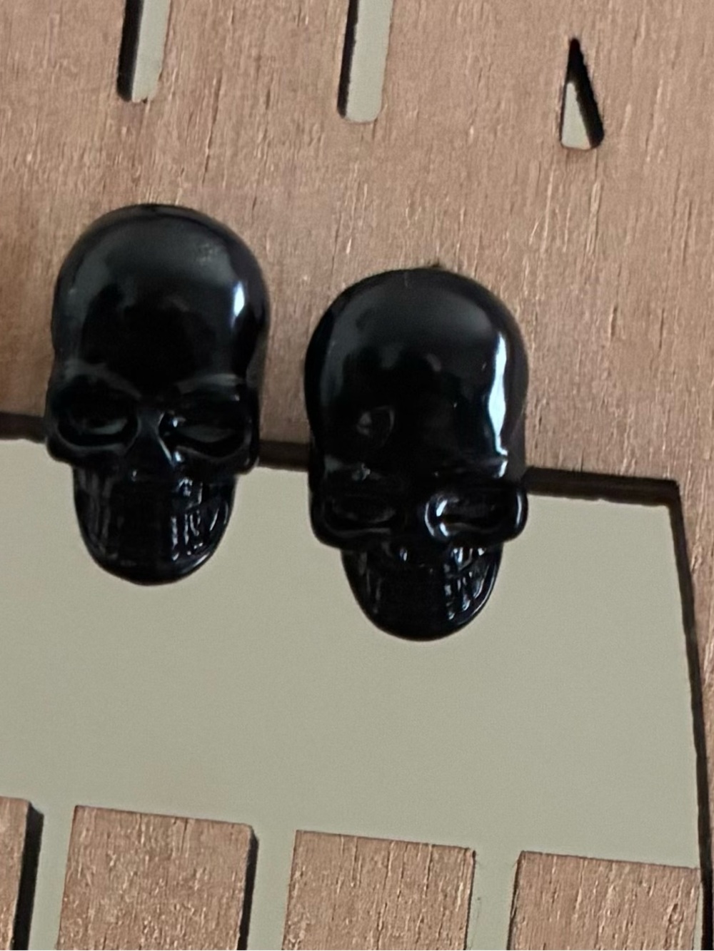 Men's Black Skull Stud Earrings - Fashion Accessory